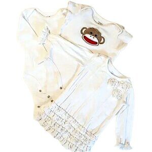 *50off3* 3 PCS Koala Kids Ruffled Rosette Dress Baby Gap One Piece Monkey